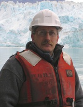Chief scientist Alan Mix aboard the research vessel Maurice Ewing off coastal Alaska.